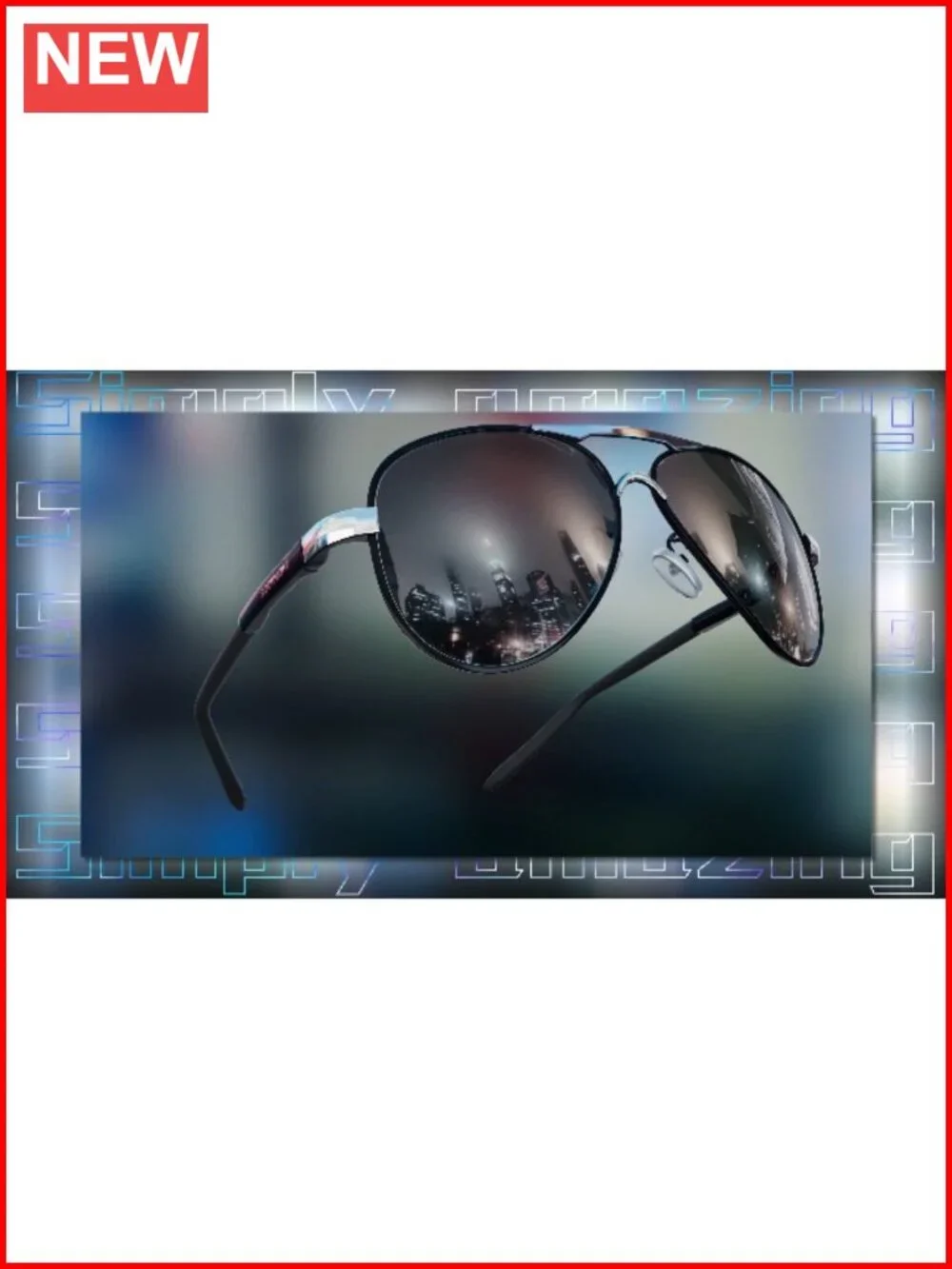 Polarized Aviator Sunglasses UV400 Metal Frame Flat Top Driving Outdoor